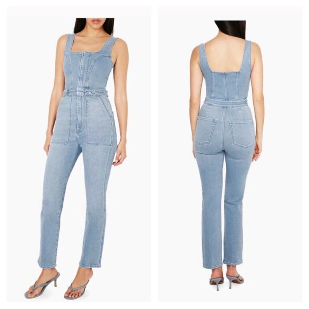 Good American sleeveless overalls